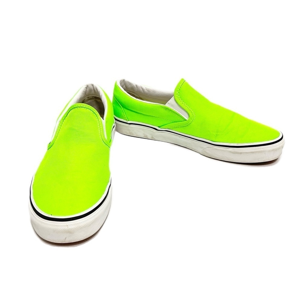 VANS | Vintage Y2K women's neon green canvas slip on skate sneakers - Picture 4 of 8